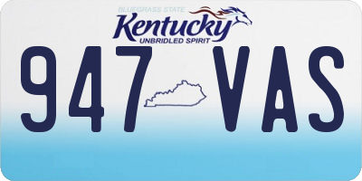 KY license plate 947VAS