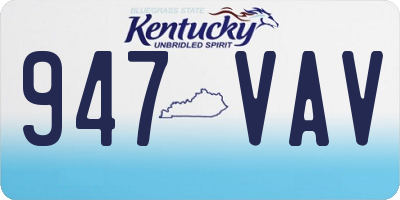 KY license plate 947VAV