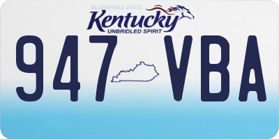 KY license plate 947VBA