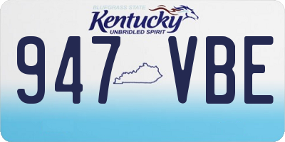 KY license plate 947VBE