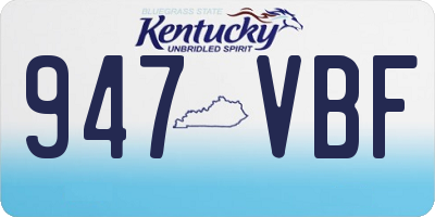 KY license plate 947VBF