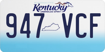 KY license plate 947VCF