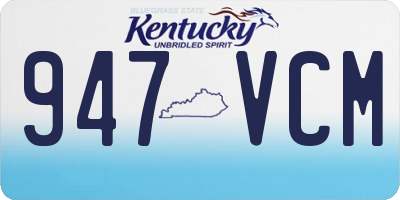 KY license plate 947VCM