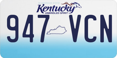 KY license plate 947VCN