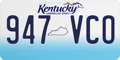 KY license plate 947VCO