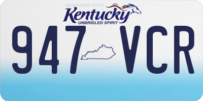 KY license plate 947VCR