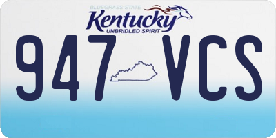 KY license plate 947VCS