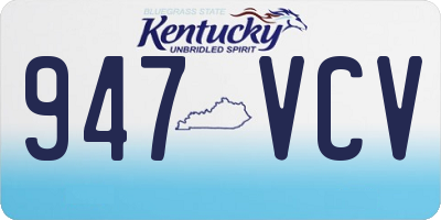 KY license plate 947VCV