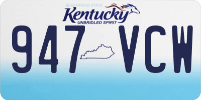 KY license plate 947VCW