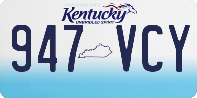 KY license plate 947VCY