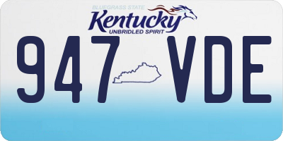 KY license plate 947VDE