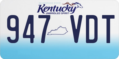 KY license plate 947VDT