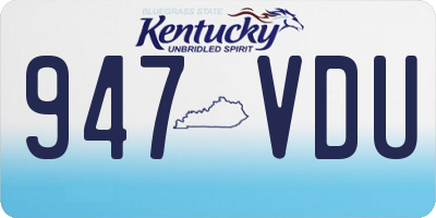 KY license plate 947VDU