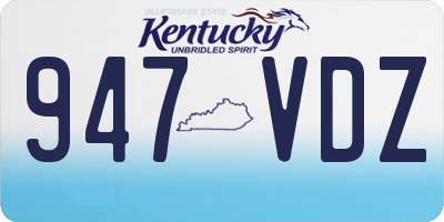 KY license plate 947VDZ