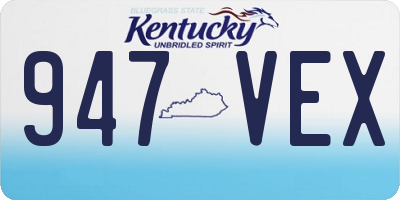 KY license plate 947VEX