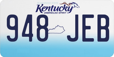 KY license plate 948JEB