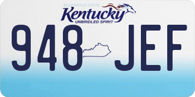 KY license plate 948JEF
