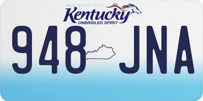KY license plate 948JNA