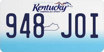 KY license plate 948JOI