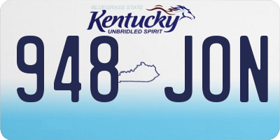 KY license plate 948JON