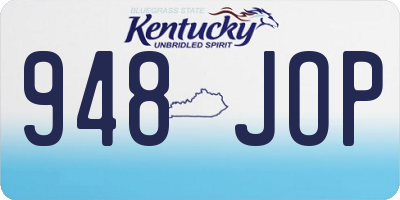 KY license plate 948JOP