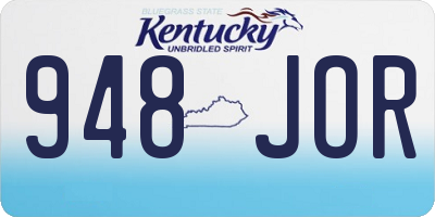 KY license plate 948JOR