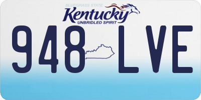 KY license plate 948LVE