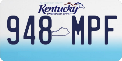 KY license plate 948MPF