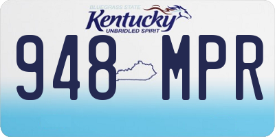 KY license plate 948MPR