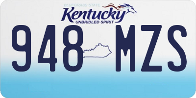 KY license plate 948MZS