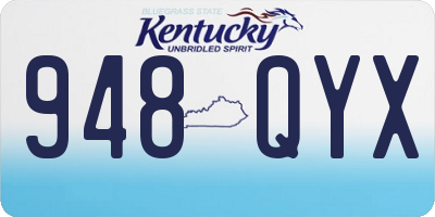 KY license plate 948QYX