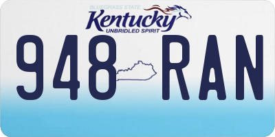 KY license plate 948RAN