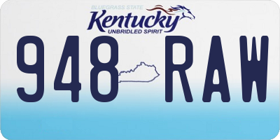 KY license plate 948RAW