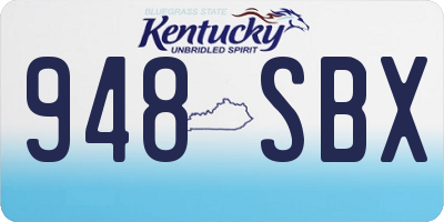 KY license plate 948SBX