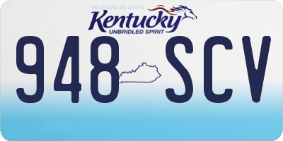 KY license plate 948SCV