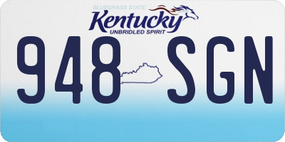 KY license plate 948SGN