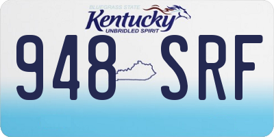 KY license plate 948SRF
