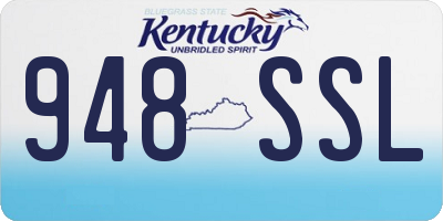 KY license plate 948SSL