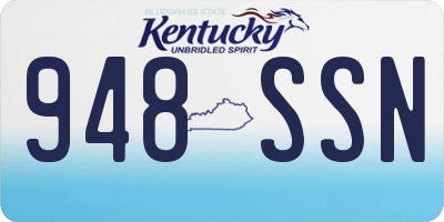 KY license plate 948SSN