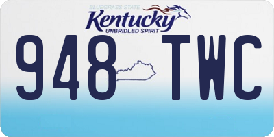 KY license plate 948TWC