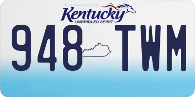 KY license plate 948TWM