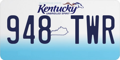 KY license plate 948TWR