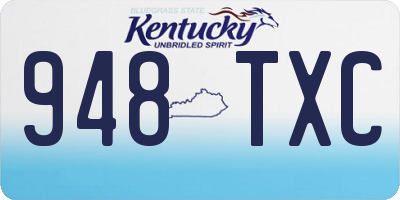 KY license plate 948TXC