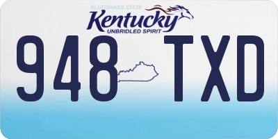 KY license plate 948TXD