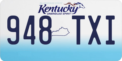 KY license plate 948TXI