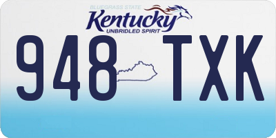 KY license plate 948TXK