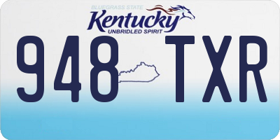 KY license plate 948TXR