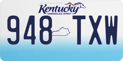 KY license plate 948TXW