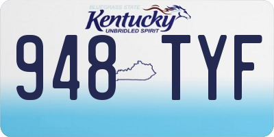KY license plate 948TYF