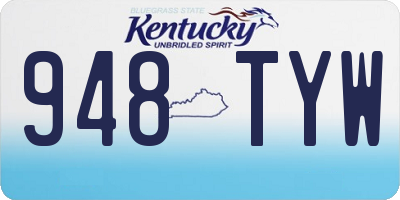 KY license plate 948TYW
